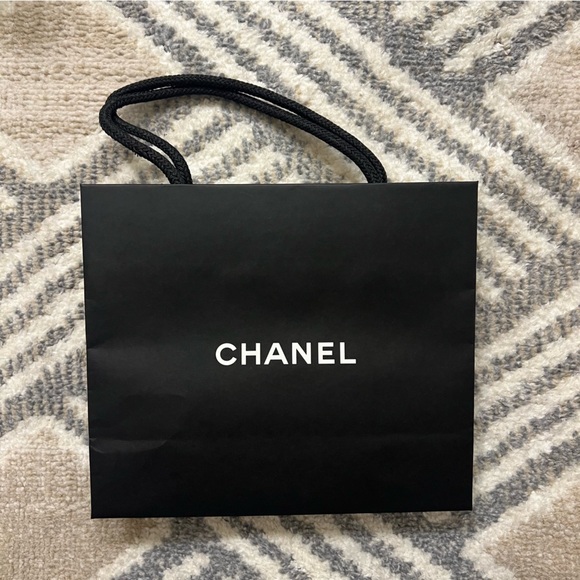CHANEL Authentic Black Paper Shopping Gift Tote Bag Small - Picture 2 of 6